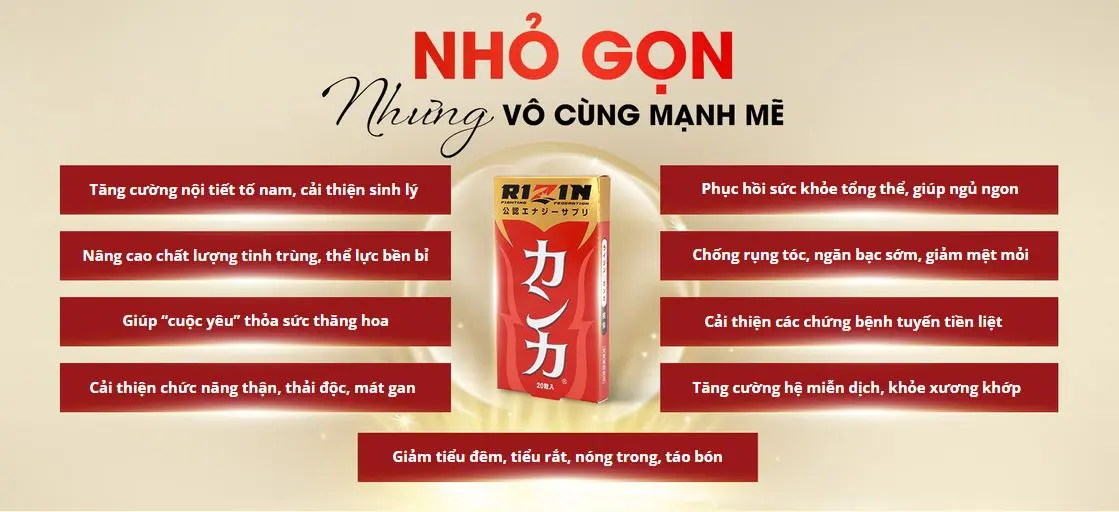 Viên Rizin Nhật Bản có hiệu quả trong cải thiện sức khỏe và sinh lý nam giới